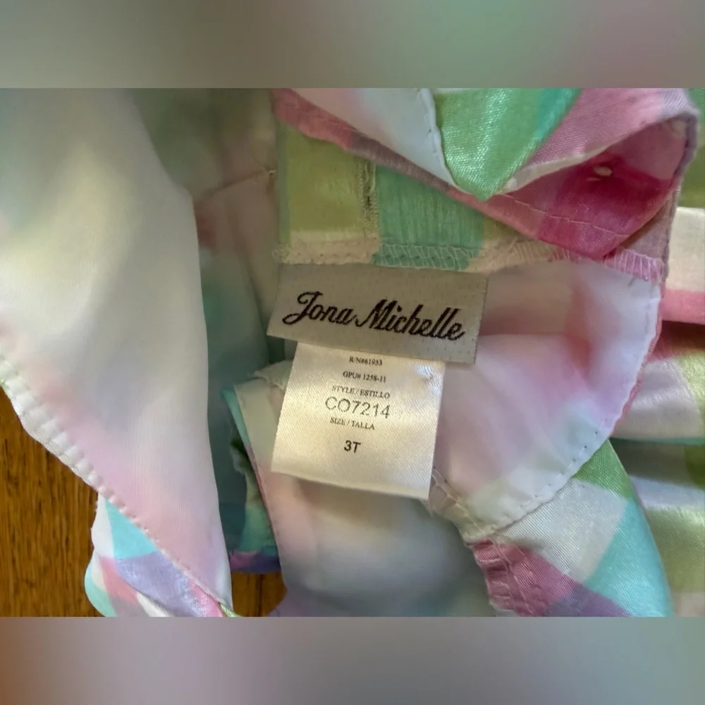 Joana Michelle pink plaid taffeta Easter dress - Picture 6 of 6